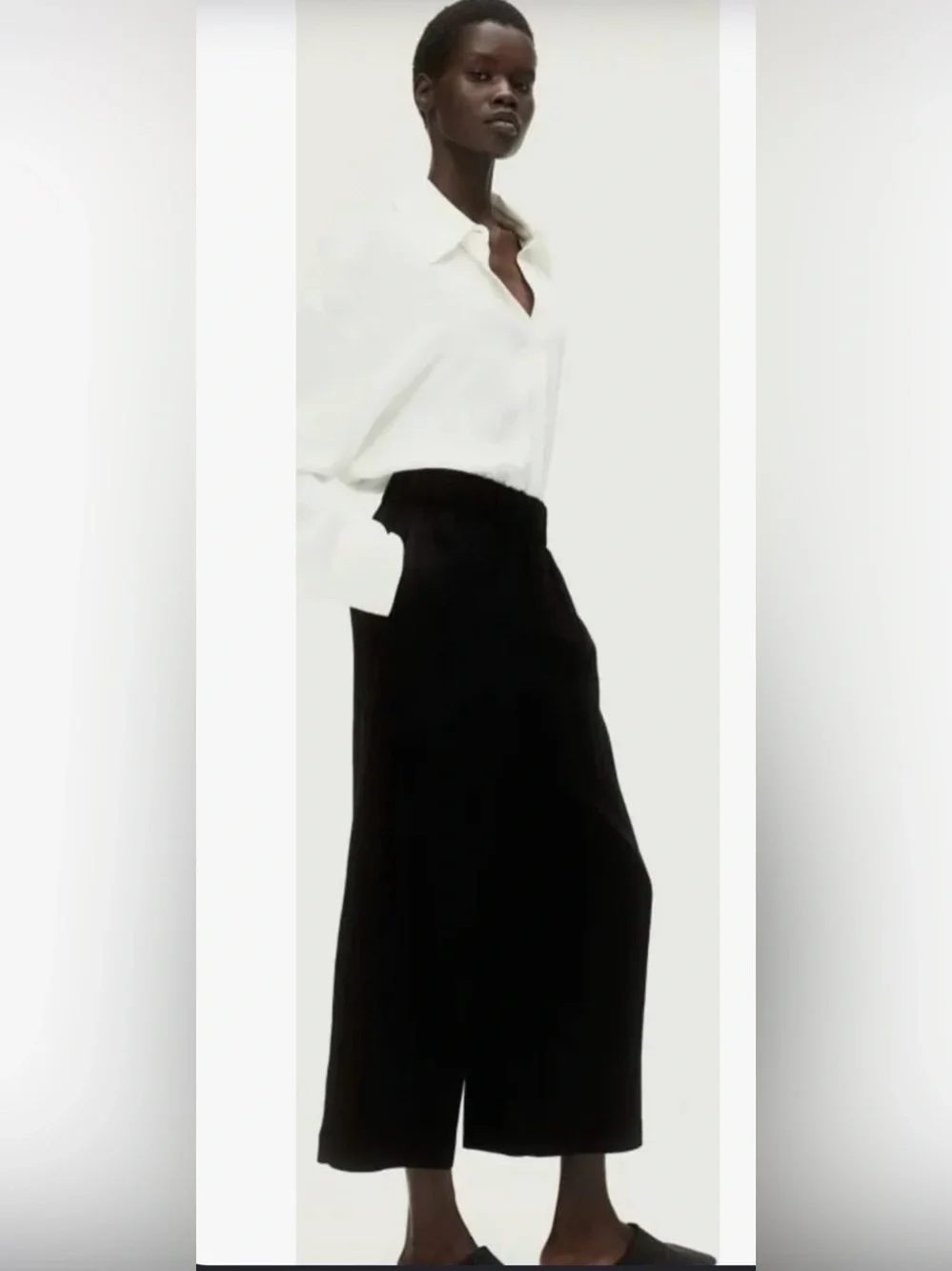 H&M Black Wide-Leg Culotte Pants M - Picture 1 of 5